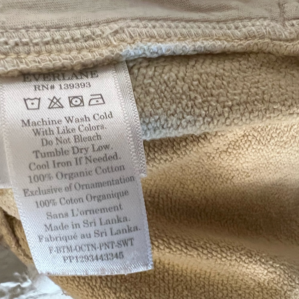 Everlane The Track Jogger Sweatpants Organic Cotton French Terry Cream - Picture 12 of 13